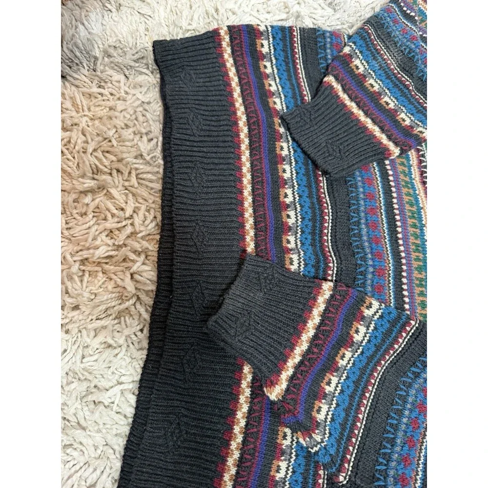 Vintage 90s Florence Tricot 3D Knit Coogi Style Colorful Sweater Pullover XLarge